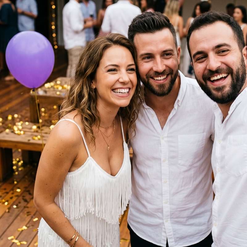 Diverse group of friends smiling together representing the LGBTQ community